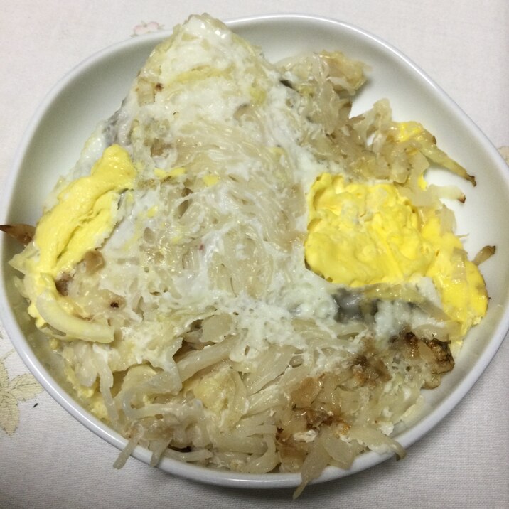 素麺とキャベツの卵焼き